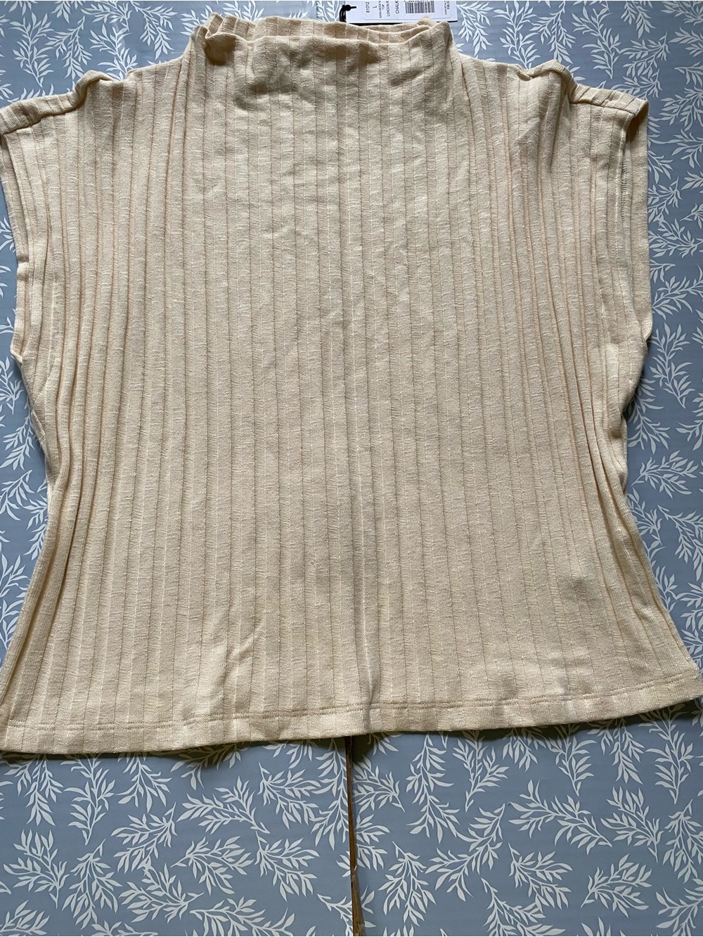 Michael Stars Chalk Ribbed Nara Mock Neck Top - Picture 7 of 8